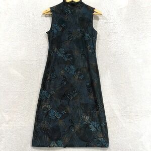 VTG‎ Mark Dress S Burnout Velvet Whimsigoth Dark Fairy Floral Striped Y2K